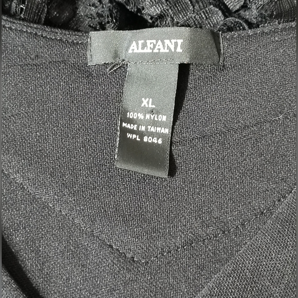 Gothic Alfani Black Lace Sleeveless Tiered Ruffle Dress Size XL - Picture 8 of 8